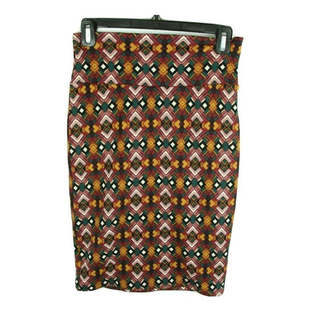 LulaRoe Women's Skirt Cassie Jewel Tones Pencil Stretch Straight XS